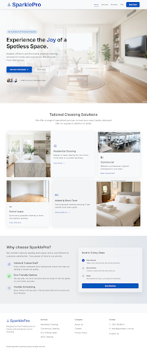 SparklePro Cleaning website preview